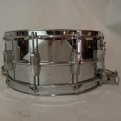 *Ludwig 6.5x14" Super-Sensitive #411 Snare Drum 70s Pointy Blue/Olive Badge USA image 5