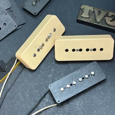 General Vintage Tone P90 Soapbar  pickup set Custom rod magnets Cream cover - Cream covers image 4