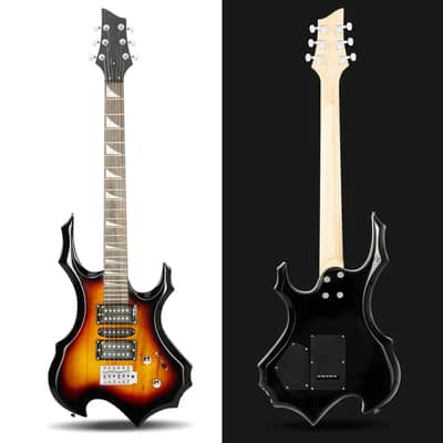 Burning Fire Style 6 String Right-Handed Basswood Electric Guitar & Bag image 3
