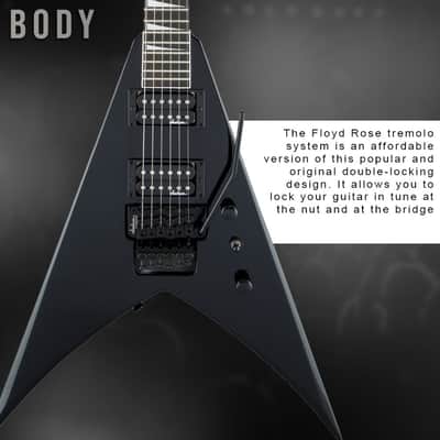 Jackson JS Series King V JSR2 6-String Electric Guitar (Right-Handed, Gloss Black) Bundle with Multi-Fit Gig Bag for Warrior, Kelly, King V, and Rhoads with 2 Exterior Pockets (Black) image 4
