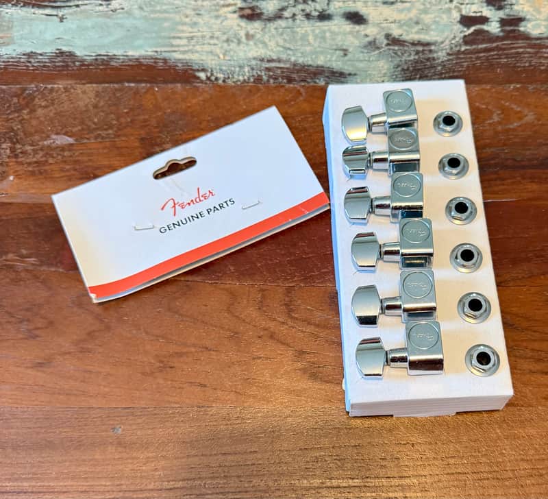 Fender 099-0802-100 American Performer Classic Gear Tuning Heads (6) 2010s - Chrome image 1
