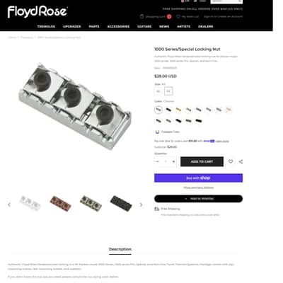 Floyd Rose Original Tremolo System FRT-1000 Chrome with Locking Nut | DHL Express Delivery Included | image 4