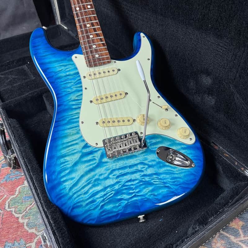 Fender FSR Quilt Top Stratocaster Model ST62-QT-AQB - Aquamarine Blue image 1