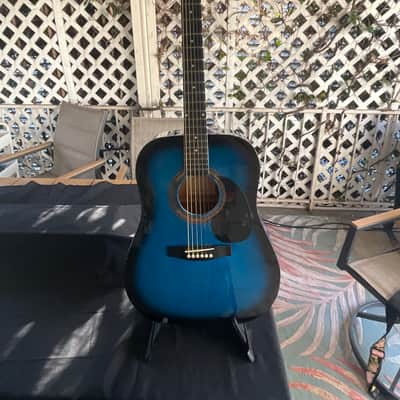 Johnson JG-610-BL Player Series Dreadnought Acoustic - Blue Burst image 7