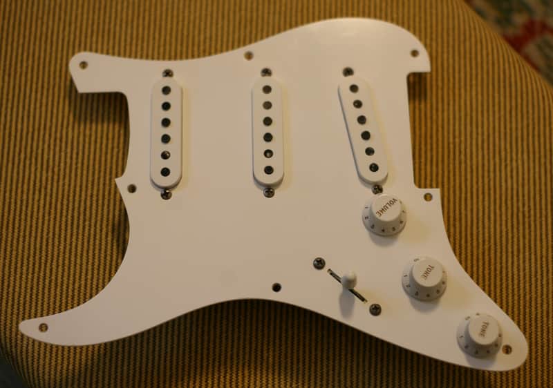 LEFTY!!! Greenville Custom 5.5k Strat Pickup Set Prewired Pickguard EJ Wiring Alnico 4 RWRP image 1
