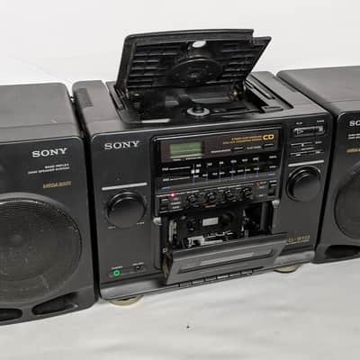 Vintage 90's Sony CFD-510 CD Radio Cassette Mega Bass Speaker Boombox w/ Detach Speakers image 10