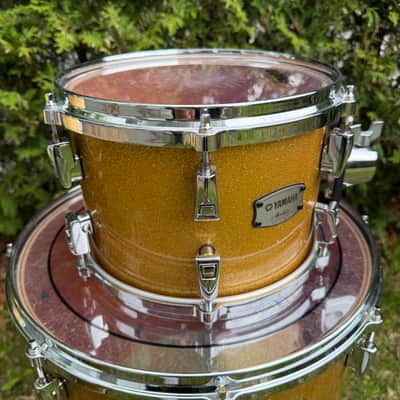 Yamaha Absolute Hybrid Maple Tom Pack 10 12 16 // Floor Tom Drum Set Gold Champagne Sparkle image 4