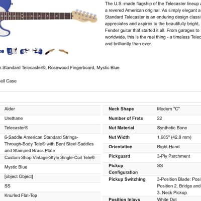 Fender American Standard Telecaster with Rosewood Fretboard 2013 - Mystic Blue image 4