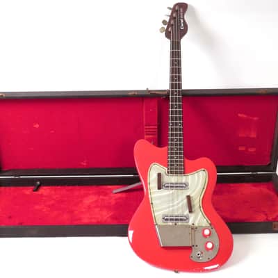 1968 Danelectro Coral Deluxe Bass - Brilliant Red - Rare 34" Scale Bass - Lipstick Pickups -Original Case image 15