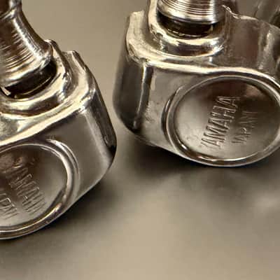 Yamaha 3+3 Tuning heads 3L 3R with screws and bushings 1970s - Chrome image 5
