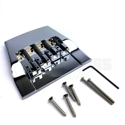 Hipshot Rickenbacker® Replacement Bass Bridge (Pre-2020) - Chrome / Brass image 1