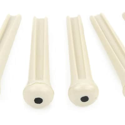 Graph Tech PP-1122-00 TUSQ Traditional Style Bridge Pin Set - White with 2mm Black Dot (set of 6) Bundle with Ernie Ball P03221 image 2
