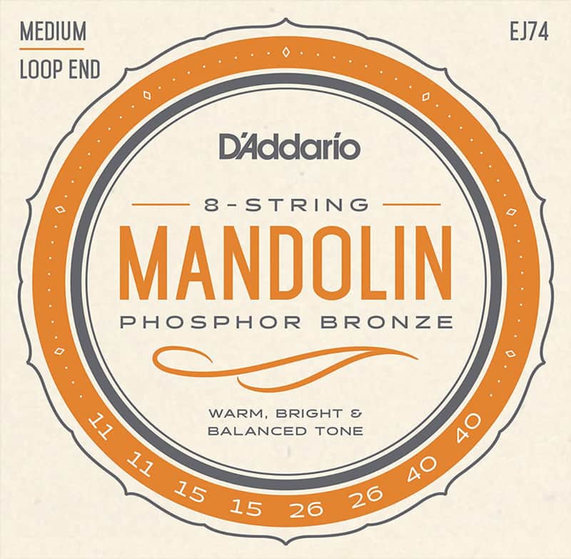 D'Addario EJ74 Mandolin Strings, Phosphor Bronze, Medium, 11-40 image 1