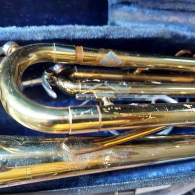 King Cleveland 600 Bb Trumpet, USA, Brass with Case, good but resolder image 8