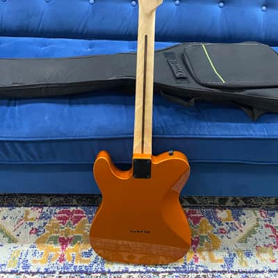 Used Squier Affinity Telecaster HH Electric Guitar w/ Matching Headstock - Metallic Orange w/bag image 4