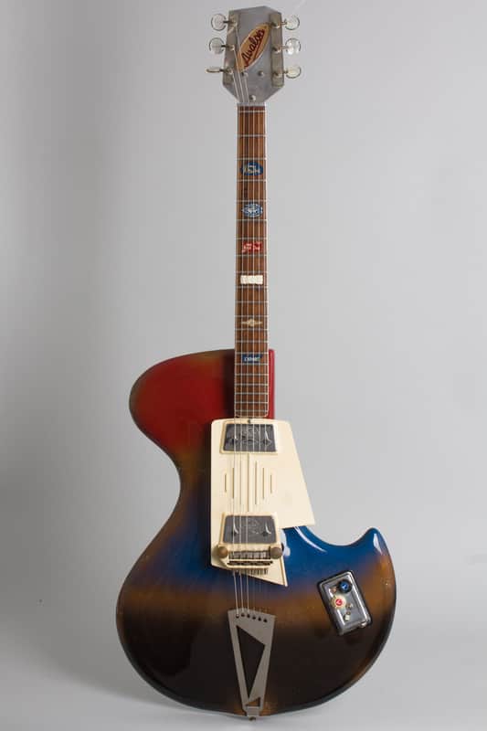 Wandre  Avalon Rock Oval Solid Body Electric Guitar,  c. 1963, original chipboard soft shell case. image 1
