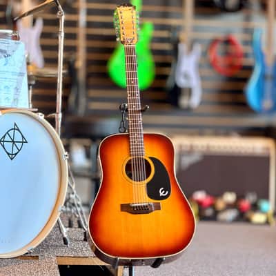 Epiphone FT-160 Texan 12-String Acoustic Guitar, Made in Japan, 2-Color Sunburst image 8
