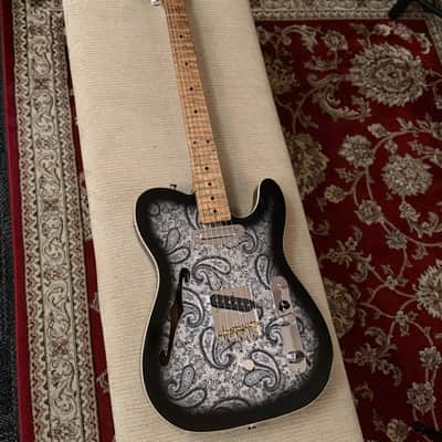 Heroux Guitars Timothy James Signature Semi-Hollow SS T-Style Guitar w/ Forrest Lee Jr. B-Bender - Black Paisley image 2