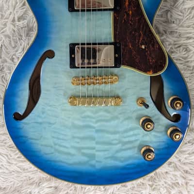 Ibanez AM93QMJBB Artcore Expressionist Semi Hollow Electric Guitar Jet BlueBurst image 8