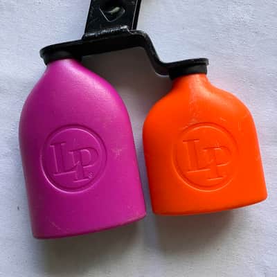 Latin Percussion LP617 Mounted Double Sambago Bells 2010s - Orange/Pink image 1
