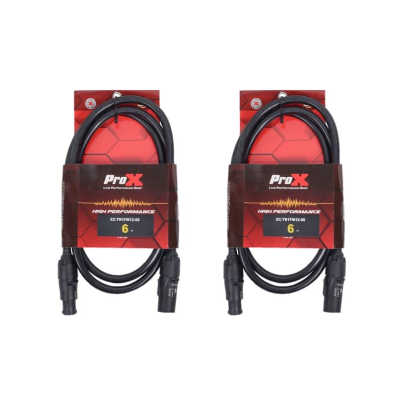 Pair of 2x Pro X 6 Ft Male to Female 12AWG Power Cable for Power Connection image 1