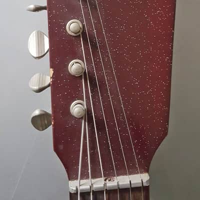 Silvertone 1457 with case amplifier 1963 - Red Sparkle burst image 5
