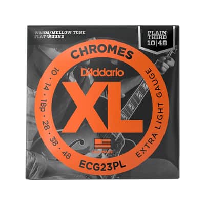 D'Addario XL Chromes Electric Guitar Strings Extra Light Plain Third 10-48 image 1