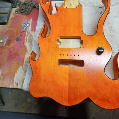 KNE Steve Vai Flame Body 2022 Yellow/ Orange Dye. FINAL PRICE DROP, Doesnt sell, I ll build another guitar. image 10
