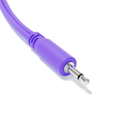ExcelValley [Purple | 120 cm - 47.24"] 5-Pack - Right Angle Hopscotch Mono Splitter Y Patch Cables TS 3.5mm 1/8" Eurorack Synth image 3