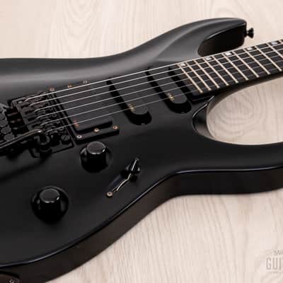 1995 ESP Custom Shop Horizon-Custom SSH Superstrat Black Satin w/ Floyd Rose, Case image 6