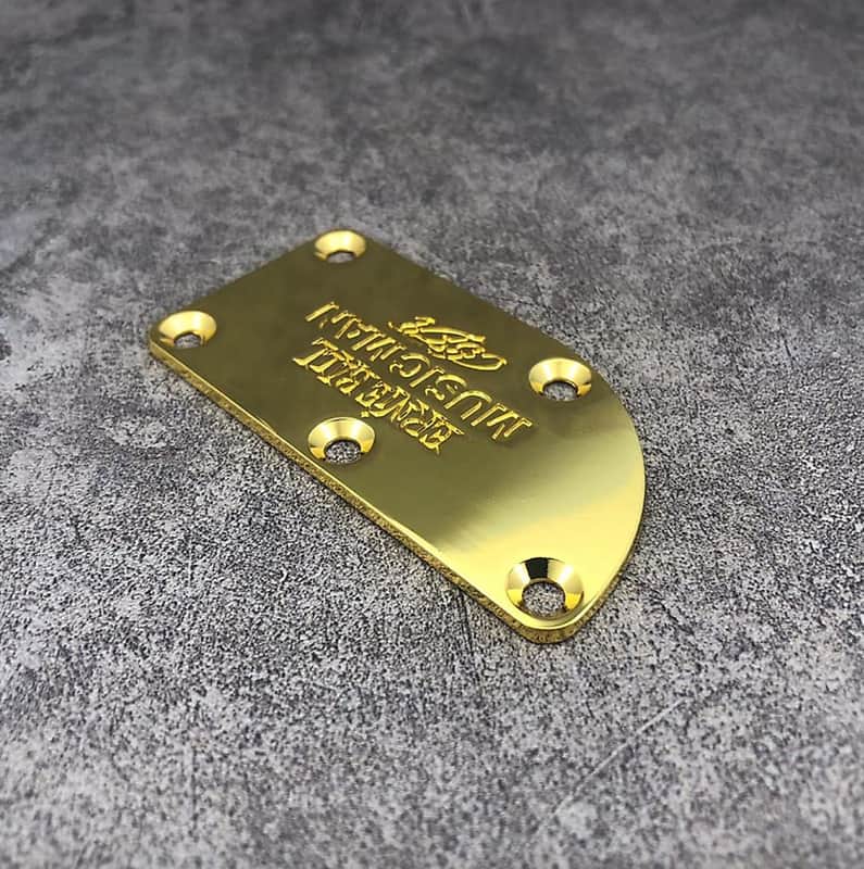 Ernie Ball Music Man 5 Holes Neck Plate in Gold image 1