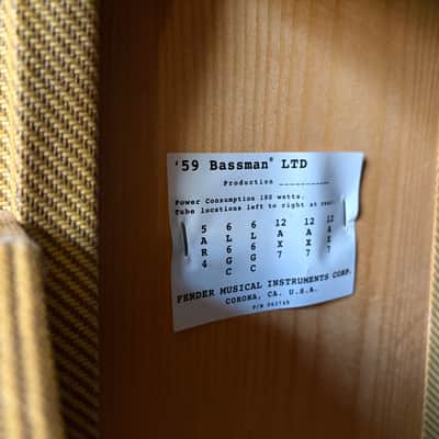 Fender '59 Bassman LTD Reissue 45-Watt 4x10" Guitar Combo 2004 - Present - Lacquered Tweed image 6