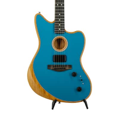 Fender American Acoustasonic Jazzmaster Acoustic Guitar w/bag, Ebony FB, Ocean Turquoise, US233XXXX image 4