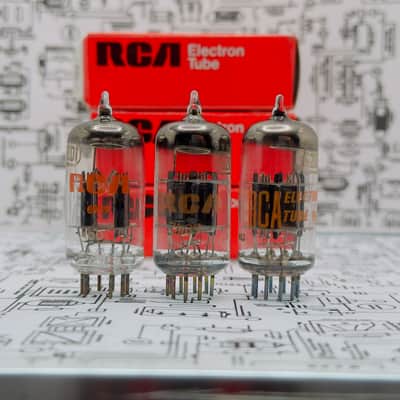 RCA 6201 Black Plates 12AT7WA x3 - 1960s Double Mica, Tested Strong image 14
