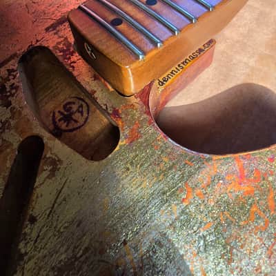 Telecaster Massa Guitar body – Gold Leaf-Abstract Impression image 13