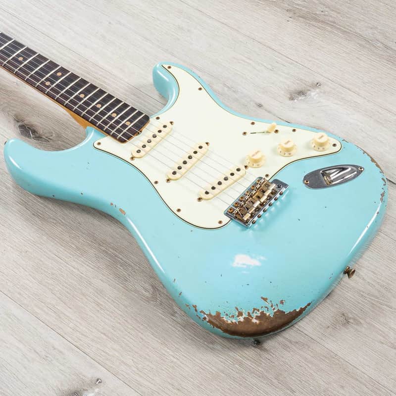 Fender Custom Shop Limited Edition 1964 L-Series Stratocaster Heavy Relic Guitar, Aged Daphne Blue image 1