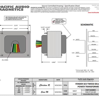 Pacific Transformer Fender 5E3 Tweed Deluxe Power Transformer image 3