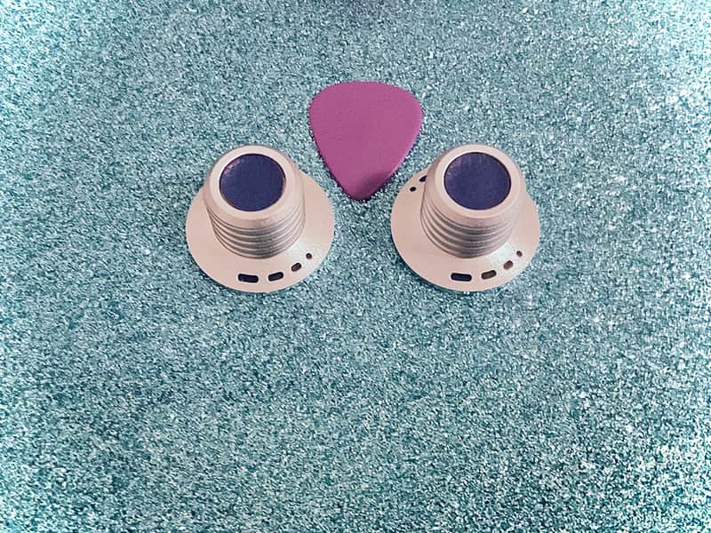 UFO Shaped Sandblasted Chrome Purple Guitar Knobs image 1