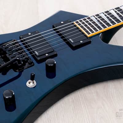 2001 Jackson Stars Japan Pride Kelly J.P. KE/E-230 Trans Blue Quilt Top w/ EMG, Floyd Rose, Case & Tags image 6