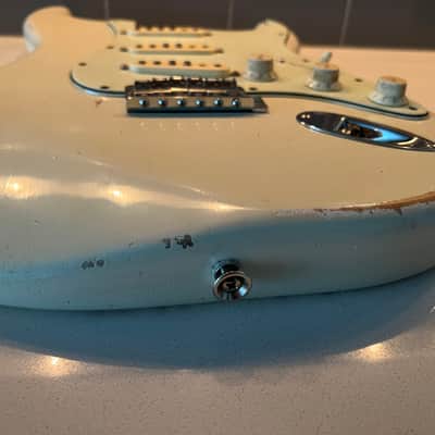 Fender Stratocaster Body with MJT Relic with Loaded Bare Knuckle Pickups Mothers Milk image 3