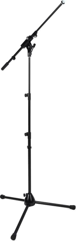 K&M Konig & Meyer 25200.500.55 Microphone Stand With 2 Piece Telescopic Boom Arm | Easy Height Adjustment | Folding Leg Design | Non-Slip Tripod Base | Pro Grade for all Musicians | German Made image 1