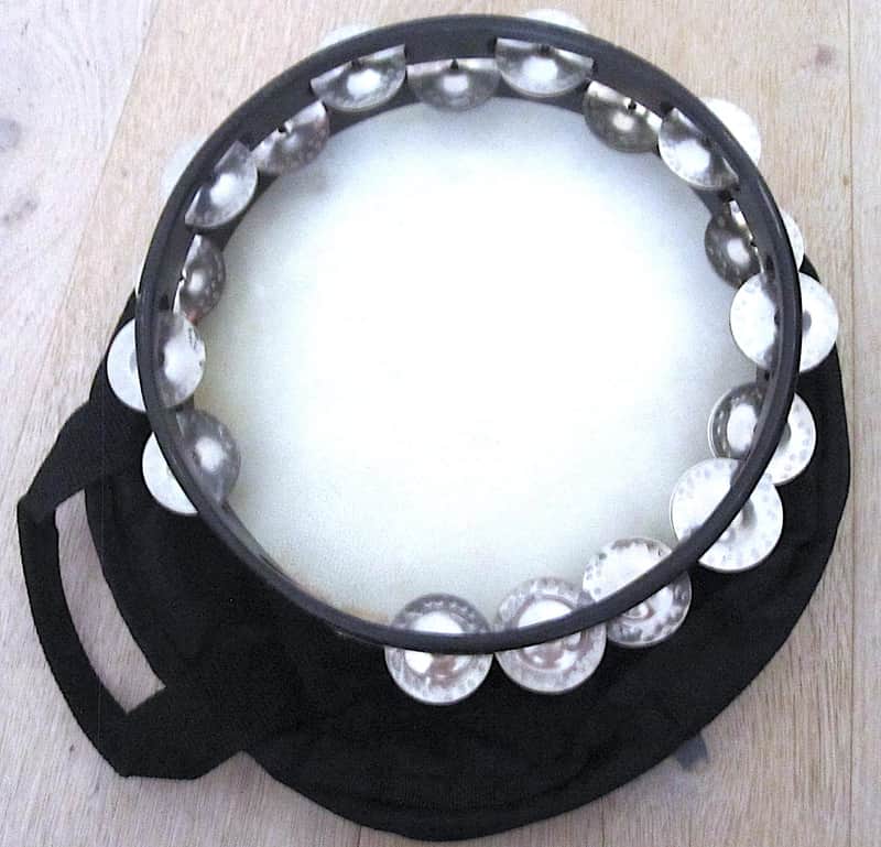 Grover 10" Tambourine Double-Row German Silver Jingles with Bag image 1