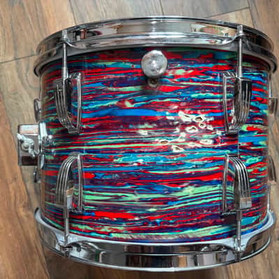 Ludwig Psychedelic Red 9x13" Rack Tom w/ Keystone Badge 1968-1969 // RARE!! // image 7