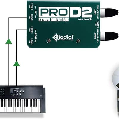 Radial DI Box PROD2 Passive Stereo DI Box Bundle with 10ft Pig Hog XLR Microphone Cord & Polishing Cloth - Hum Eliminator DI Boxes for Instruments, Passive Box Made for Keyboards, Guitar, Bass DI image 8