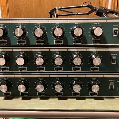 Altec 1599A (serviced) discrete 6 channel mixer with four 1588B plug in transformer mic preamp modules, 1970s - Dallas area image 1