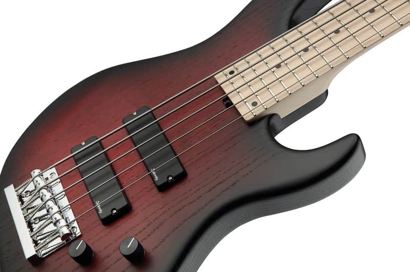 Sadowsky MetroLine 24-Fret Modern Bass-Swamp Ash Body-5 String-Burgundy Burst Transparent Satin image 1