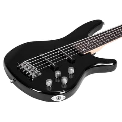 🎸+Amp! 5 String "EyeBuzz" S Style Electric Bass Guitar +Rosewood Fretboard +Cable!🎸 image 4