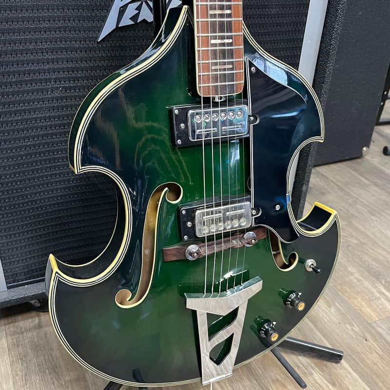 Firstman Liverpool Violin Hollowbody Electric Guitar ‘67-‘69 - Green Burst image 1