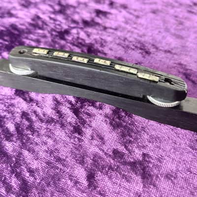 Hofner real vintage 1960's jazz guitar bridge assembly * fine african black ebony * Made in Germany image 4