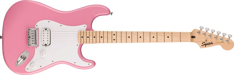 Squier Squier Sonic Stratocaster HT H Maple FB White Pickguard Flash Pink image 1